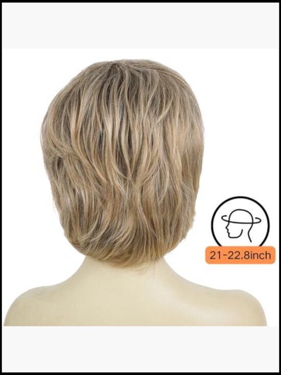 Curly Layered Pixie Cut Wig with Bangs Heat Resistant Short Synthetic Hair main image 4